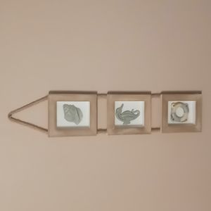 Nautical trio wooden framed  hanging plaques